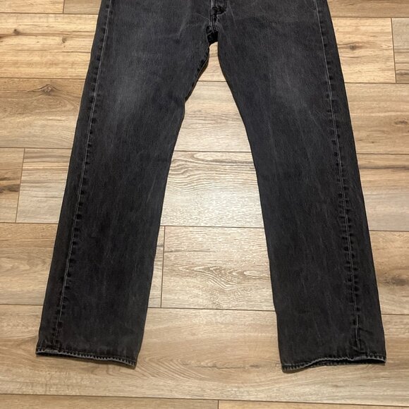 Men's Levis 501 Original Fit Denim Jeans SZ 38x34 Faded Black Button Fly Red Tab - Picture 3 of 13